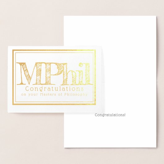 Masters of Philosophy Gefeliciteerd Folie Kaarten (Display)