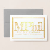 Masters of Philosophy Gefeliciteerd Folie Kaarten (Voorkant met envelop)
