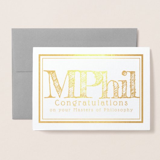 Masters of Philosophy Gefeliciteerd Folie Kaarten (Voorkant met envelop)