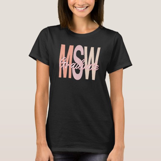 Masters Social Work MSW Afstuderen 2022 Afstudeerd T-shirt (Voorkant)