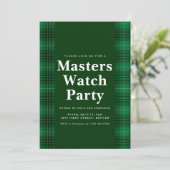 Masters Toernooi Golf Watch Party Uitnodiging (Staand voorkant)