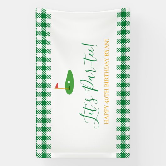 Masters Verjaardag Golf Thema voor Oudere Volwasse Spandoek (Verticaal)