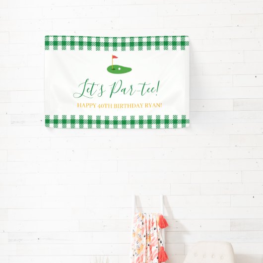 Masters Verjaardag Golf Thema voor Oudere Volwasse Spandoek (Insitu)