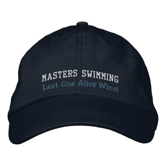 Masters Zwemmen, laatste levend wint! Hat Geborduurde Pet (Voorkant)