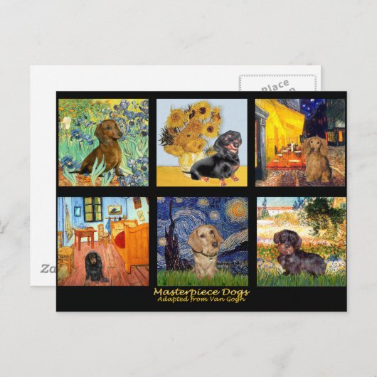 Masterstuk Composiet-Dachshunds Briefkaart (Voorkant / Achterkant)