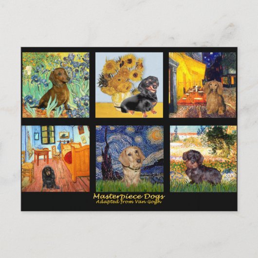 Masterstuk Composiet-Dachshunds Briefkaart (Voorkant)