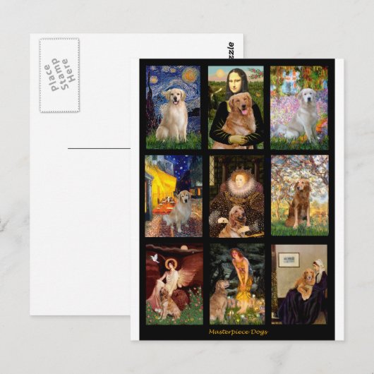 Masterstuk Golden Retrievers Briefkaart (Voorkant / Achterkant)