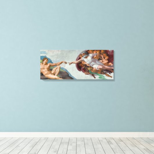 Masterstuk op Canvas - "De schepping van Adam" (Insitu (Houten vloer))