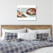 Masterstuk op Canvas - "De schepping van Adam" Afdruk (Insitu (Slaapkamer))