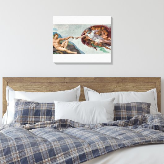 Masterstuk op Canvas - "De schepping van Adam" Afdruk (Insitu (Slaapkamer))