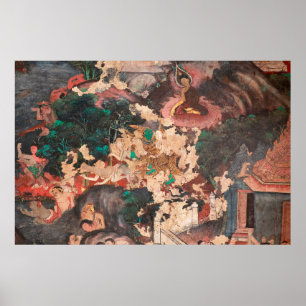 Masterstuk traditionele schilderkunst in Thaise st Poster