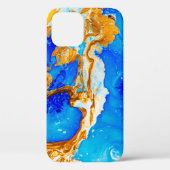 Masterstuk van kunst ontwerpen. Golden en blauwe p Case-Mate iPhone Case (Achterkant)