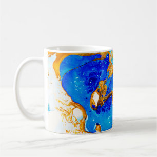 Masterstuk van kunst ontwerpen. Golden en blauwe p Koffiemok