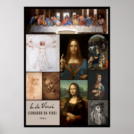 Masterstukken van Leonardo da Vinci Poster Set (Voorkant)