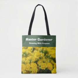 Mastertuinier Groeiend met Doel Gele Bloemen Tote Bag