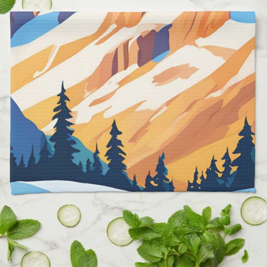 mastiekgebergte theedoek (Gevouwen)