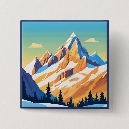 mastiekgebergte vierkante button 5,1 cm