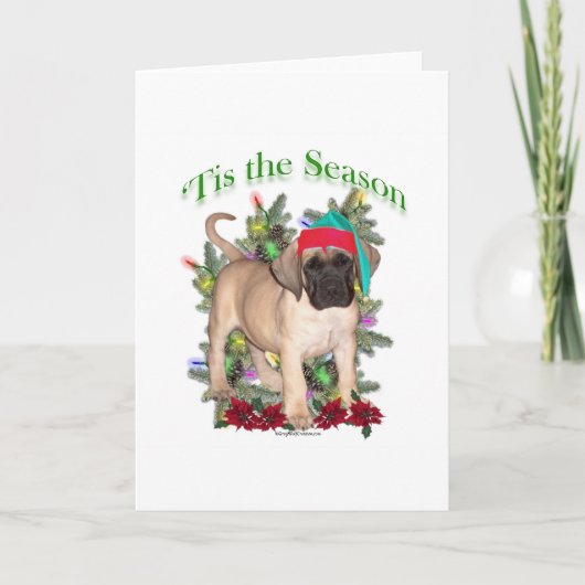 Mastiff 2 ` Tis Feestdagen Kaart (Voorkant)
