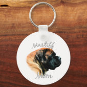 Mastiff (abrikoos) Mam 2 Sleutelhanger (Achterkant)