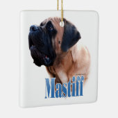 Mastiff (abrikoos) Naam Keramisch Ornament (Rechts)