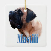 Mastiff (abrikoos) Naam Keramisch Ornament (Achterkant)