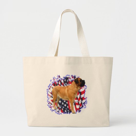 Mastiff (abrikoos) Patriot Grote Tote Bag (Voorkant)