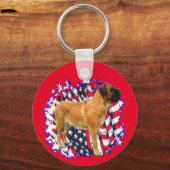Mastiff (abrikoos) Patriot Sleutelhanger (Achterkant)