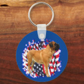 Mastiff (abrikoos) Patriot Sleutelhanger (Voorkant)