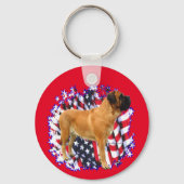 Mastiff (abrikoos) Patriot Sleutelhanger (Achterkant)