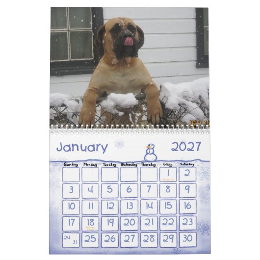 Mastiff-agenda Kalender (Jan 2027)