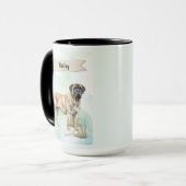 Mastiff Aquarel Gepersonaliseerde Hond Mok (Voorkant links)