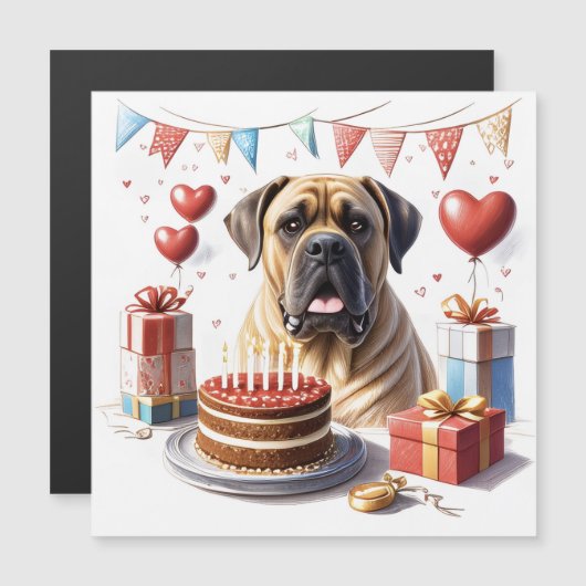 Mastiff auf einer Feier (Voorkant / Achterkant)