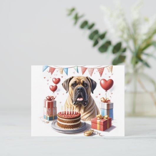 Mastiff auf einer Feier Briefkaart (Staand voorkant)