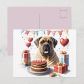 Mastiff auf einer Feier Briefkaart (Voorkant / Achterkant)