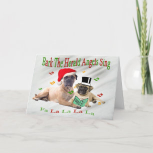 Mastiff Bark Herald Angels Sing Cards Feestdagen Kaart