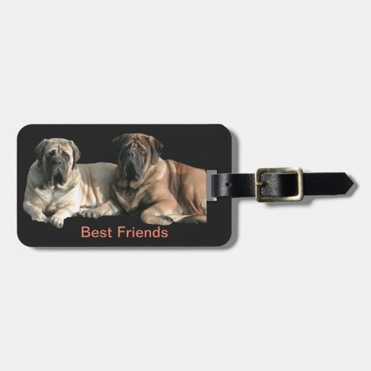 Mastiff beste Freunde Bagagelabel (Voorkant horizontaal)