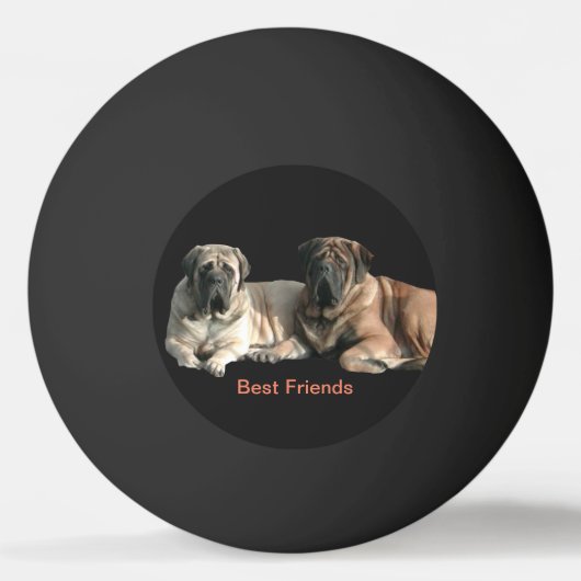 Mastiff beste Freunde Pingpongbal (Voorkant)