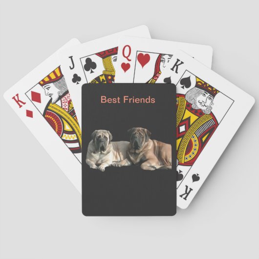Mastiff beste Freunde Pokerkaarten (Achterkant)