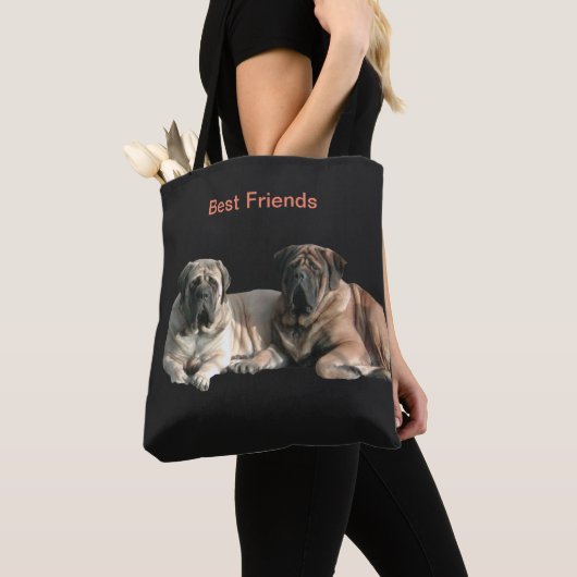 Mastiff beste Freunde Tote Bag (Dichtbij)