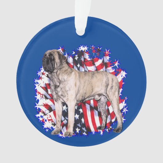 Mastiff (brindle) Patriot Ornament (voorkant)