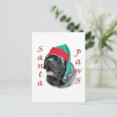Mastiff (brindle) Santa Paws Feestdagenkaart (Staand voorkant)