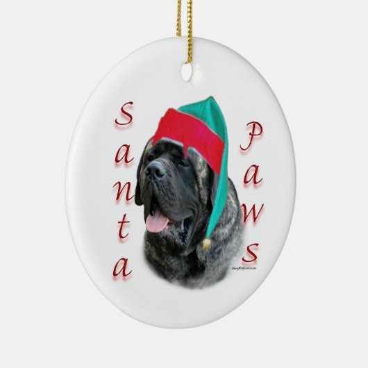 Mastiff (brindle) Santa Paws Keramisch Ornament (Rechts)