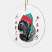 Mastiff (brindle) Santa Paws Keramisch Ornament (Links)
