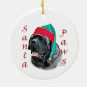 Mastiff (brindle) Santa Paws Keramisch Ornament (Achterkant)