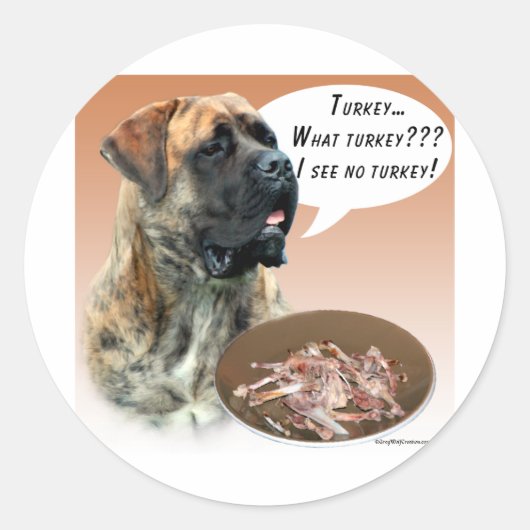 Mastiff (brindle) Turkije Ronde Sticker (Voorkant)