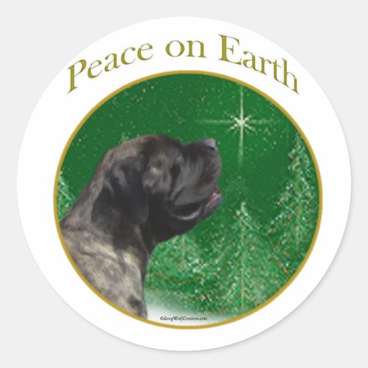 Mastiff (brindle) Vrede Ronde Sticker (Voorkant)