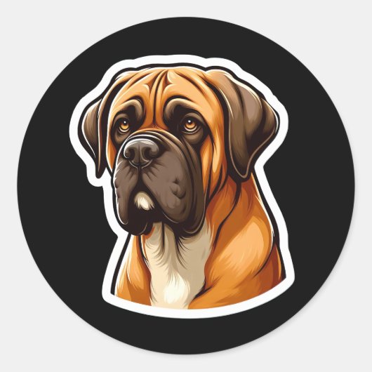 Mastiff Cartoon Sticker (Voorkant)