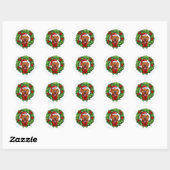 Mastiff Christmas Wreath Ronde Sticker (Vel)