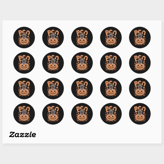 Mastiff Costume On Pumpkin Halloween Mastiff  Ronde Sticker (Vel)