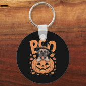 Mastiff Costume On Pumpkin Halloween Mastiff  Sleutelhanger (Voorkant)